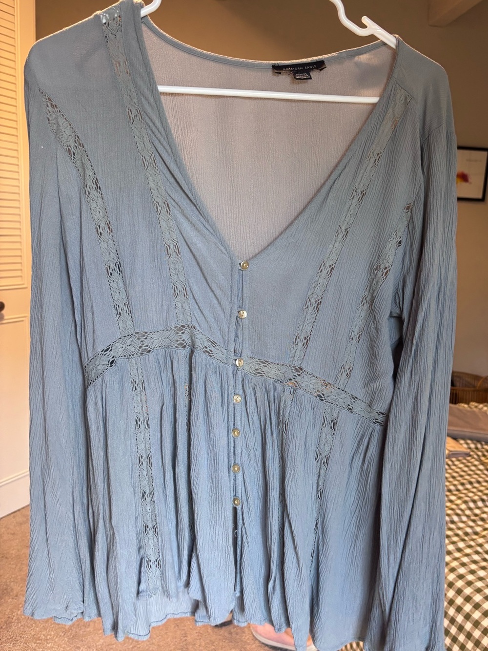 American Eagle Light Blue Blouse